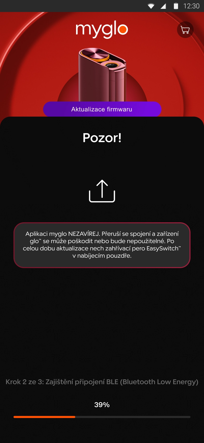 Snímek obrazovky aplikace myglo – krok 6