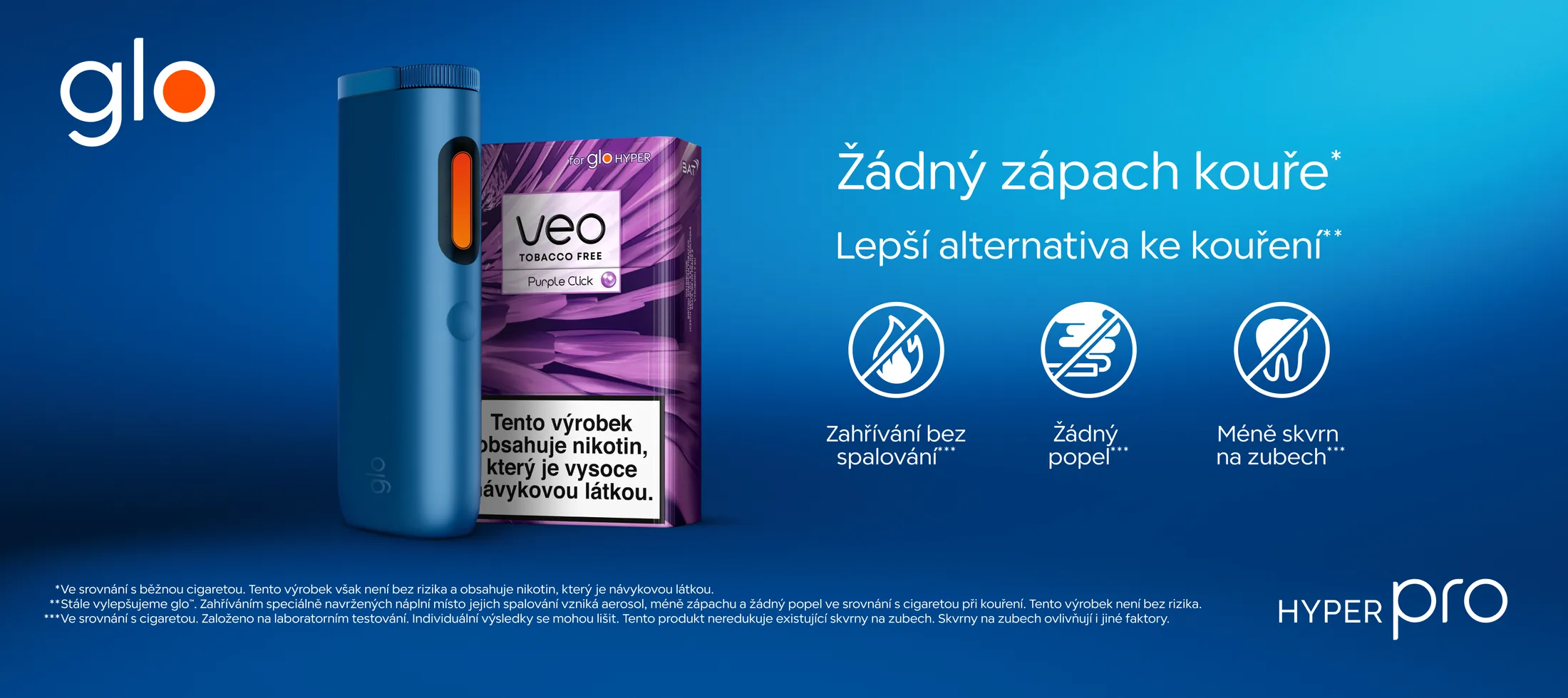 Zařízení glo s náplní veo a sdělením o zahřívání bez spalování